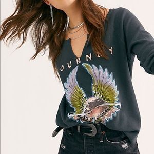 Daydreamer Oversized Journey Long Sleeve Black Thermal Top size XS fit like M/L